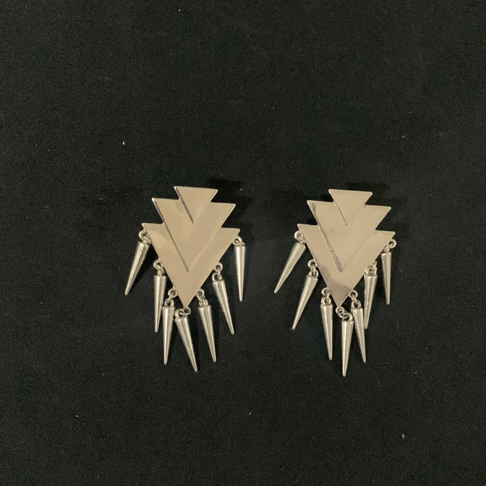 Silver spikes earrings